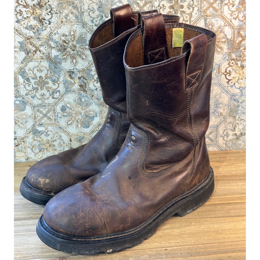 Red Wing 2254 Pull On Work Boots Leather Mens 10.5W Brown Rugged